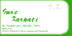 imre karpati business card